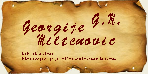 Georgije Miltenović vizit kartica